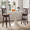 Counter Height Swivel Bar Stools Set of 2 with Back and Solid Rubber Frame