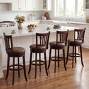 Counter Height Swivel Bar Stools Set of 2 with Back and Solid Rubber Frame
