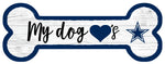 Dallas Cowboys Football Dog Bone White Wooden Sign