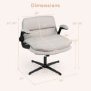 Criss Cross Chair with Flip-up Arms Ergonomic Office Desk Chair with Adjustable Height Wide Backrest Padded Seat
