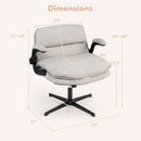 Criss Cross Chair with Flip-up Arms Ergonomic Office Desk Chair with Adjustable Height Wide Backrest Padded Seat