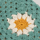 Crochet Daisy Crossbody Bag | Handmade Cotton Shoulder Sling Handbag | 6.5" x 8"