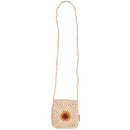 Crochet Sunflower Crossbody Bag | Shoulder Sling Handbag | 8" x 8"