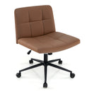 Height-adjustable Armless Desk Chair with Wheels for Home Office Make Up