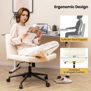 Height-adjustable Armless Desk Chair with Wheels for Home Office Make Up