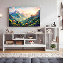 TV Stand for 55 Inch TV with Power Outlets and Storage