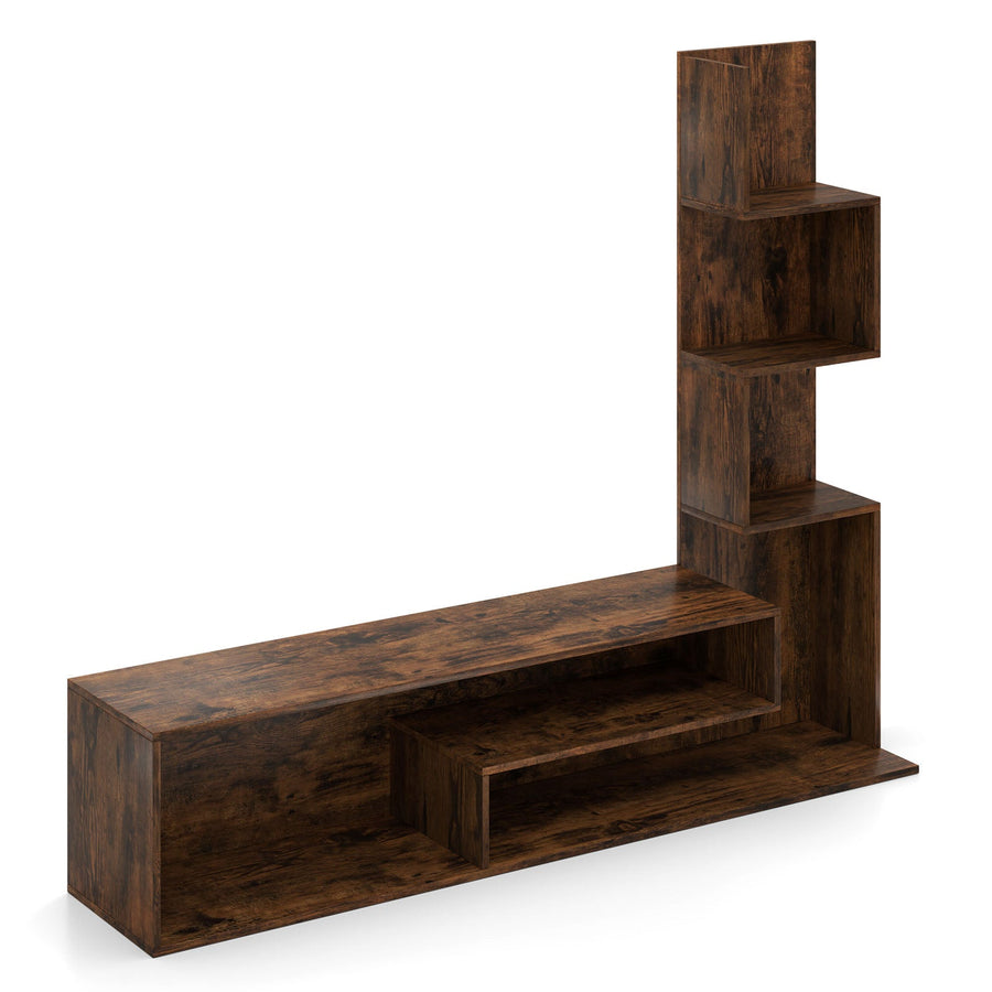 Cube TV Stand for TVs up to 50 Inch Media Console Table with Storage Shelves