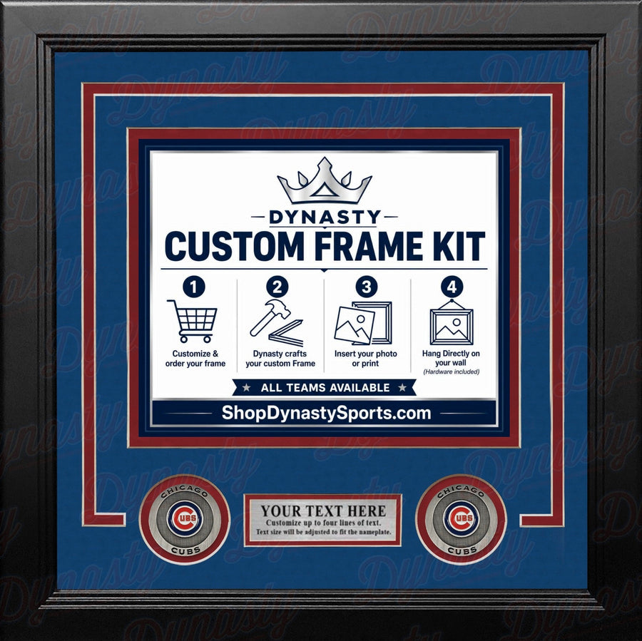 Chicago Cubs Custom MLB Baseball 8x10 Picture Frame Kit (Multiple Colors)
