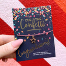 Cue the Confetti Congratulations Bracelet on a Gift Card | Star Charm Jewelry