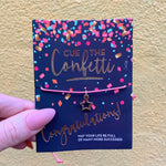 Cue the Confetti Congratulations Bracelet on a Gift Card | Star Charm Jewelry