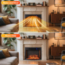 Curved Recessed Electric Fireplace Insert with Remote Control and Overheat Protection-26 Inch