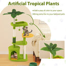 Cute Cat Tree for Adult Cats Multi-level Kitty Tower-Green