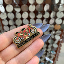 Cycling Love Enamel Pin in Gold