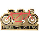 Cycling Love Enamel Pin in Gold