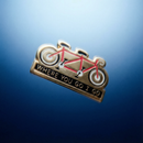 Cycling Love Enamel Pin in Gold