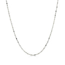 14k White Gold Diamond-Cut Alternating Bead Chain 1.2mm