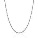 3.0mm 14k White Gold Solid Diamond Cut Rope Chain