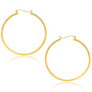 10k Yellow Gold Polished Hoop Earrings (40mm)