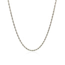 10k White Gold Solid Diamond Cut Rope Chain 1.5mm