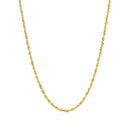 2.0mm 14k Yellow Gold Solid Diamond Cut Rope Chain