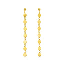 14k Yellow Gold Post Dangle Earrings with Polished Circles