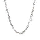 Sterling Silver Rhodium Plated Chain Bracelet with a Flat Heart Motif Station