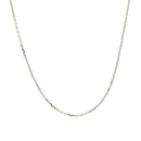 14k White Gold Diamond Cut Cable Link Chain 1.1mm