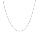 14k White Gold Diamond Cut Round Wheat Chain 0.6mm