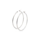 14k White Gold Polished Hoop Earrings (40 mm)