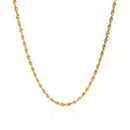 2.5mm 10k Yellow Gold Solid Diamond Cut Rope Chain