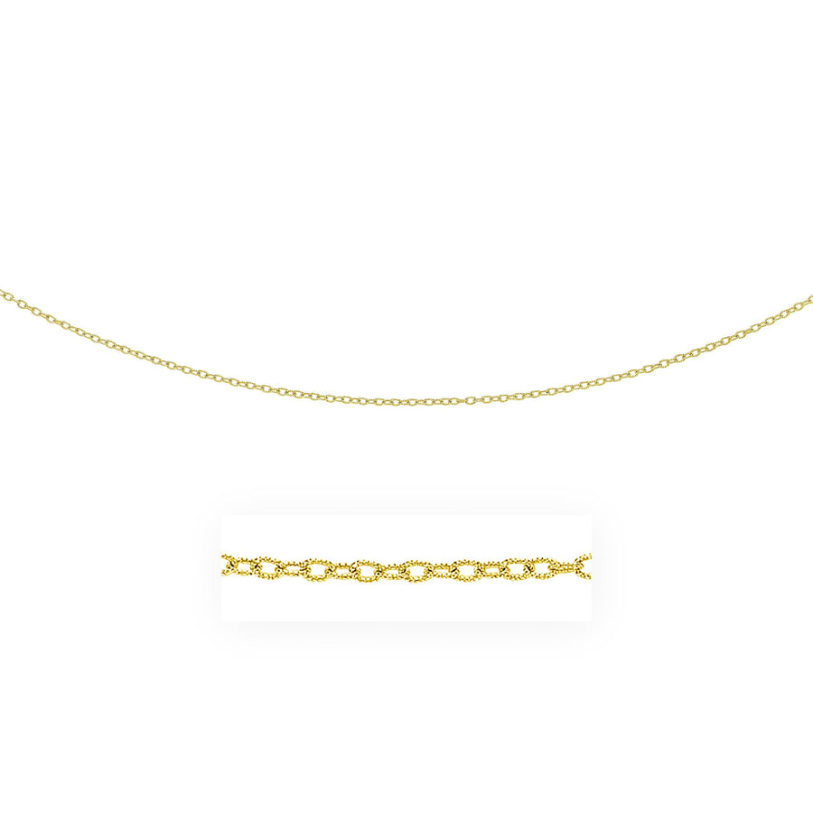 2.5mm 14k Yellow Gold Pendant Chain with Textured Links