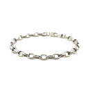 4.6mm 14k White Gold Oval Rolo Bracelet