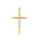 14k Two Tone Gold Cross Pendant