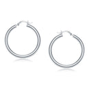 14k White Gold Polished Hoop Earrings (40 mm)