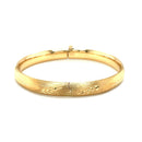 Classic Floral Carved Bangle in 14k Yellow Gold (8.0mm)