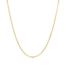 14k Yellow Gold Diamond Cut Cable Link Chain 1.1mm
