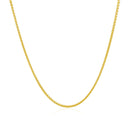 14k Yellow Gold Diamond Cut Round Wheat Chain 1.1mm