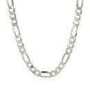 Rhodium Plated 5.5mm Sterling Silver Figaro Style Chain