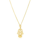 14k Yellow Gold High Polish Hamsa Amulet Necklace
