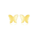 14k Yellow Gold Polished Butterfly Earrings