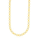 14k Two-Tone Gold Multi-Textured Oval Link Fancy Necklace