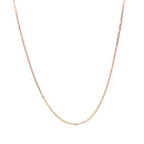 18k Rose Gold Diamond Cut Cable Link Chain (0.75 mm)