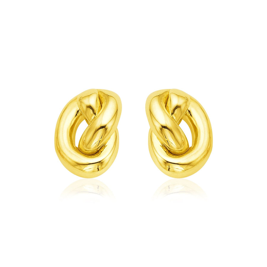 14k Yellow Gold Polished Knot Earrings