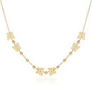 14k Yellow Gold 18 inch Necklace with Polished Butterflies and Beads