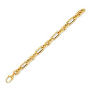 14k Yellow Gold Italian Alternating Paperclip Oval Links Bracelet (9.30 mm)