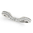 14k White Gold Milgrained Border Curved Diamond Wedding Band (1/5 cttw)