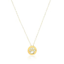 14k Yellow Gold Necklace with Dog Paw Print Symbol in Mother of Pearl
