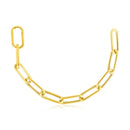 14k Yellow Gold Rounded Paperclip Chain Necklace