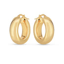 14k Yellow Gold Medium Puffy Hoops