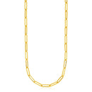 14k Yellow Gold Textured Paperclip Chain (3.5mm)